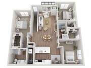 Floor Plan 3BR B3 | Seasons at Hoffman Estates | Apartments in Hoffman Estates, IL