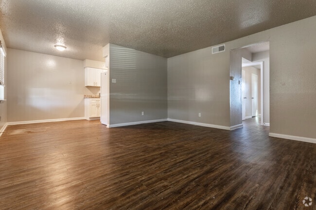 Living Room, Dining Room, and Kitchen - Oak Place Apartments