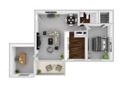 1 bed 1 bath den 756 sqft