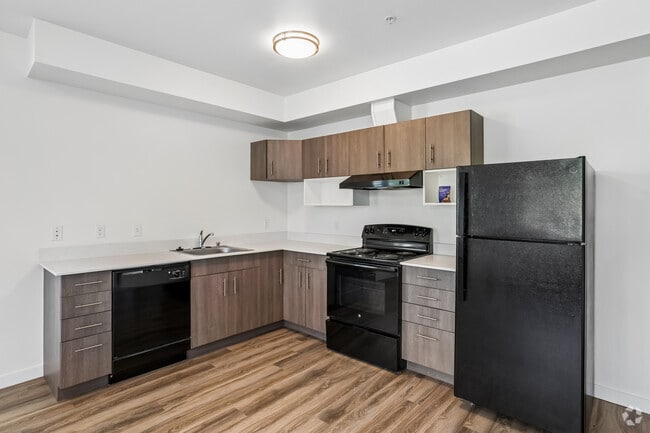 2BR, 1BA - 800SF - Kitchen - Jefferson Yards Apartments