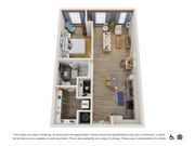 1B-M floor plan NoDa Wandry
