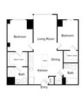 Serenity - B17.1 - 2 Beds - 2 Baths - 878 Sq. ft.