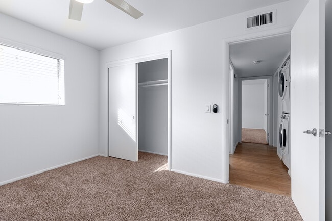 2nd bedroom is great size with easy access to full size stack W/D