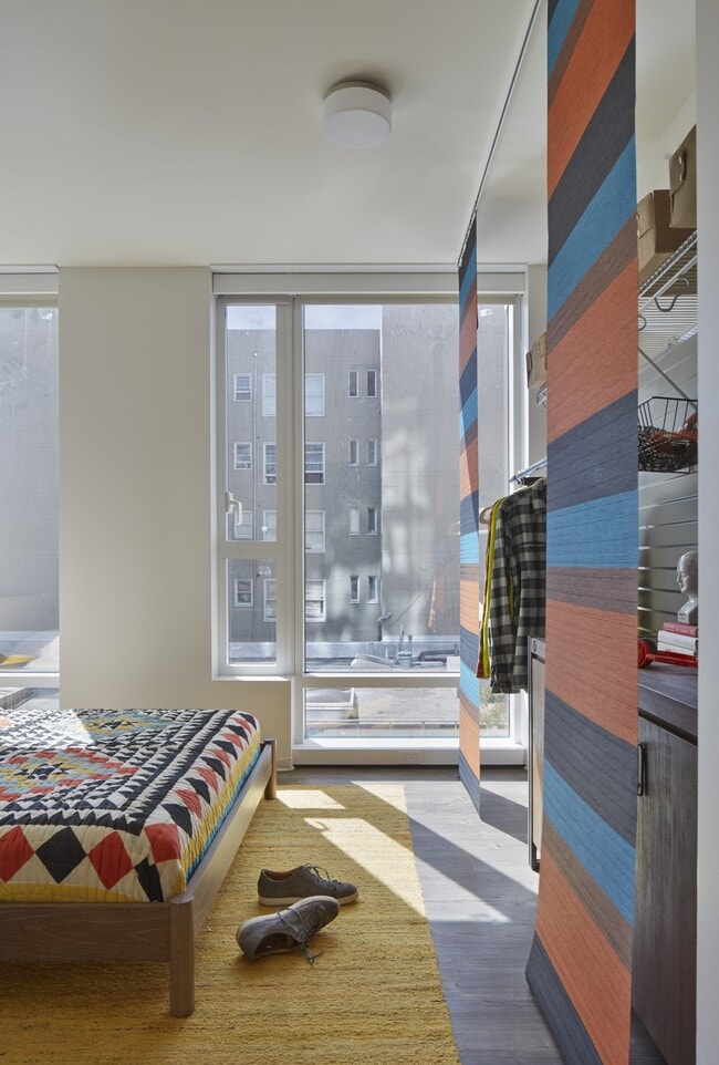 Bedroom with hard surface flooring