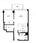 1 BR, 1 BTH floor plan 1225 Old Town