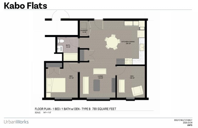 1 Bedroom, 1 Bath with Den - Kabo Flats