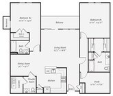 Rutherford Station - B11DR - 2 Beds - 2 Baths - 1498 Sq. ft.