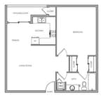 Plano de planta de un dormitorio A
