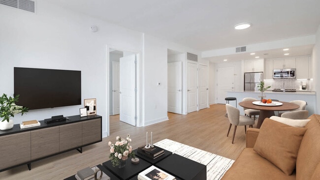 Living Room with Hard Surface Flooring - Liberty Tower