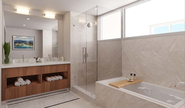 Discover a home with walk-in showers and ample natural light.