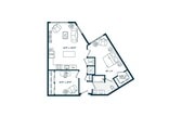 One Bedroom One Bath Den (909 SF)