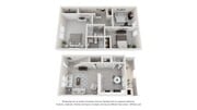 A 3D floor plan rendering of The Cumberland.