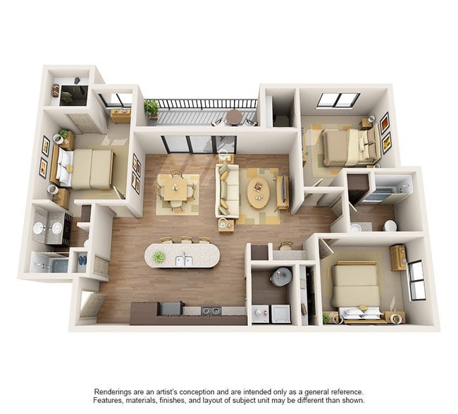Seven - 3x2 - 2 Beds - 2 Baths - 1256 Sq. ft.