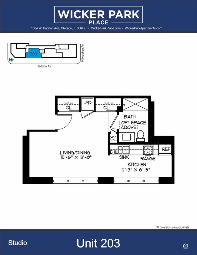 Photo - Brand New ARO Affordable Studio in Wicker Park. 12' Ceilings. Huge Windows, Elevator Building. Ro... Unit 203