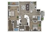 Two Bedroom Two Bath Floor Plan
