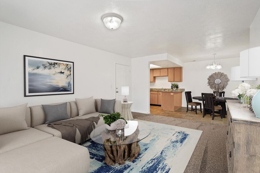 Open Living and Dining areas