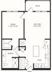 A2-A - 1x1 floor plan Encore Metro at Millenia