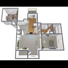 I Floor Plan - 1 Bedroom, 1 Bath