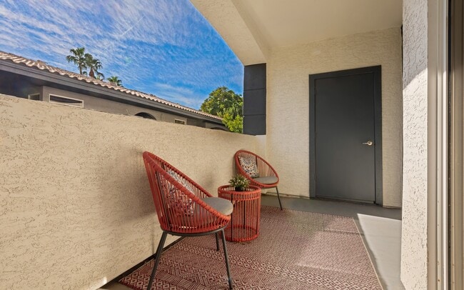 Each patio has its own lockable storage closet off to one side.