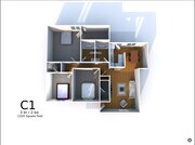 C1 3 Bed 2 Bath 1320 Square Feet