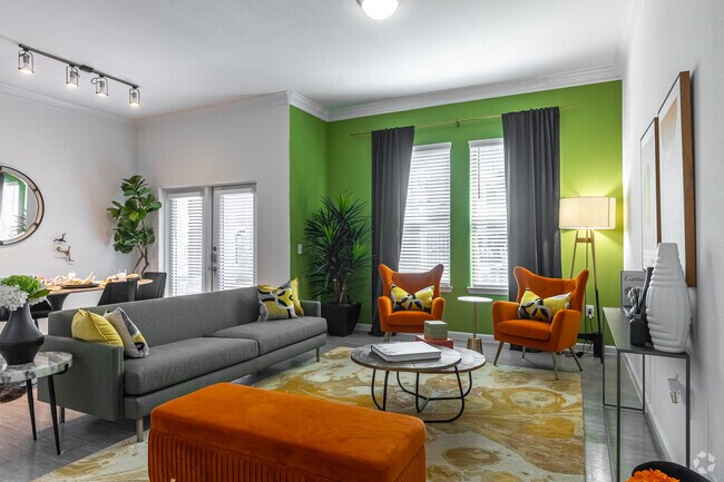 B1 2BR, 2BA - 1,051SF - Living Room