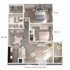 Bay: 2 Bed, 1 Bath | 875 SF