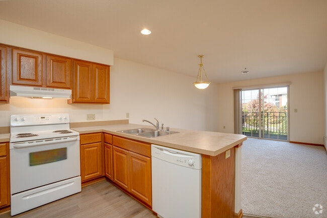 Kitchen and Living Room - Prairie Villa Senior Apartments
