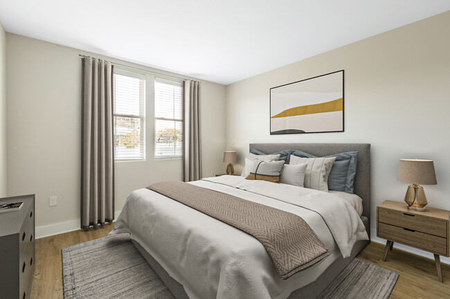 Renovated Package III bedroom with hard surface flooring