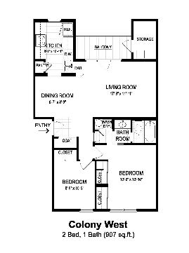 Floor Plan - 2BR/1BA w/loft Condo