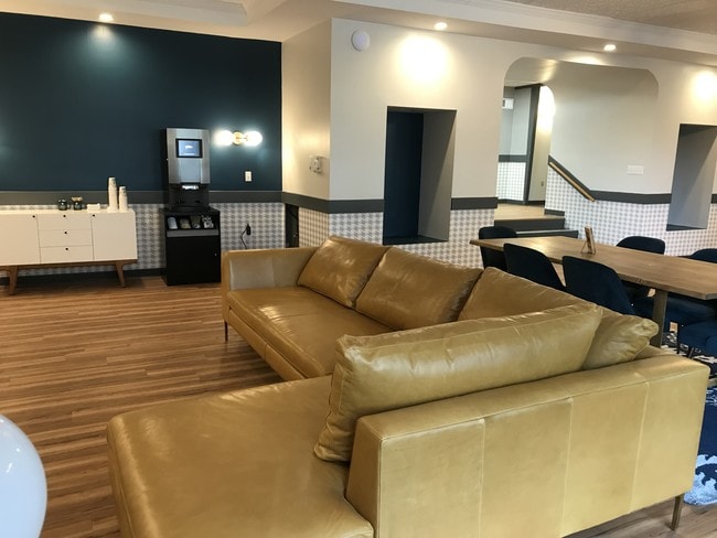 Lobby with complimentary hot beverage machine