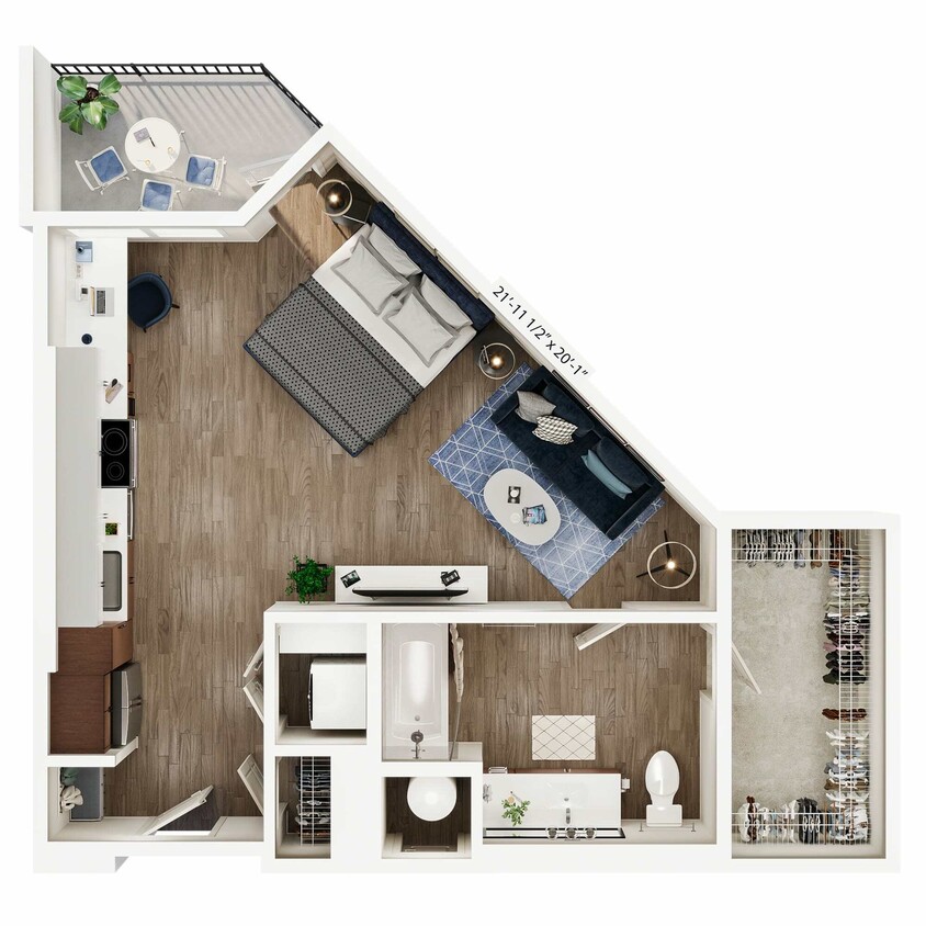 Explore this thoughtfully designed studio apartment, perfect for urban living. - S2