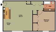 1 bedroom floor plan