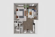 1 C Floor Plan. 1 Bedroom/1 Bath