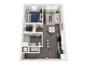 A1 | 1 Bed | 1 Bath floor plan The Marek South