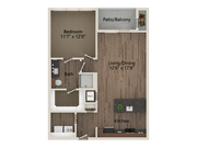 A3 1 dormitorio 1 baño 752 pies cuadrados
