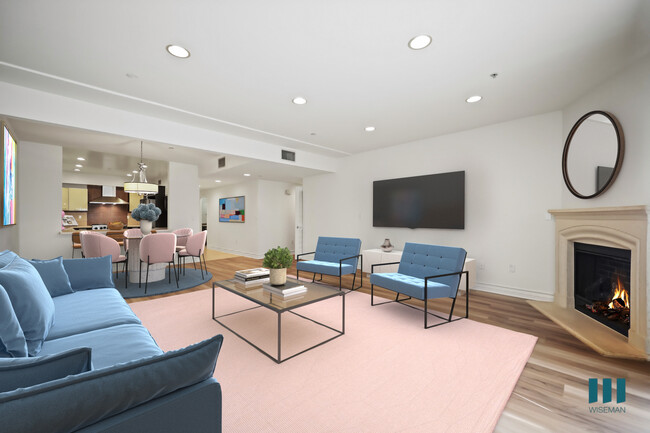 Comedor y sala de estar con chimenea - Sweetzer on Third by Wiseman