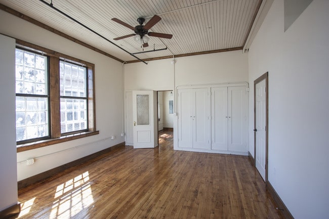 Bedroom with Original Built In Shelving