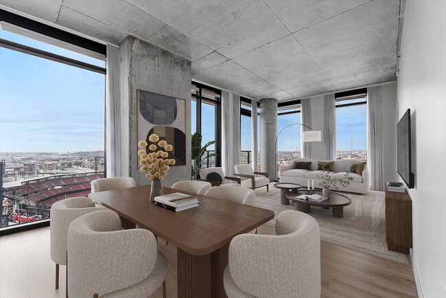 Contemporary open concept living spaces at One Cardinal Way.
