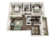B2 floor plan The Cortesian Apartments