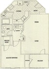 The Birch 1 Bed 1 Bath Floorplan