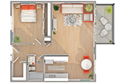 A1 | 1-Bedroom Floorplan