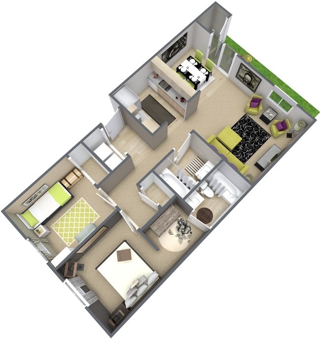 2 bedroom, 2 bathroom - The Monterey Apartments