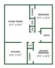 2 Bed 1 Bath – Azalea