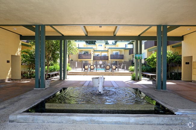 Entrance with Fountain - The Cedars