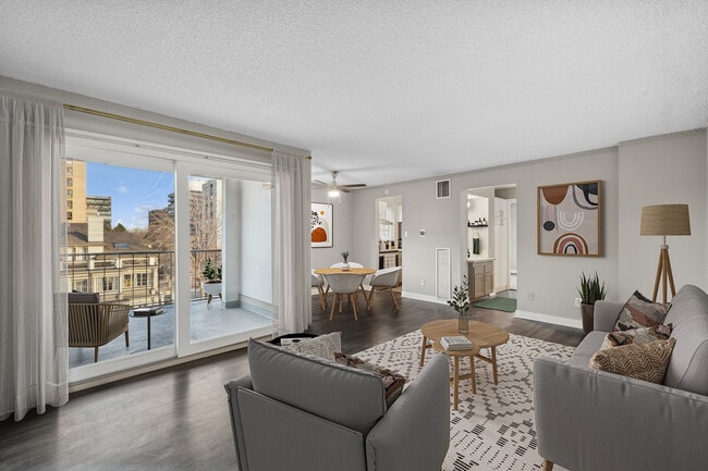 Living Room at 1 BR x 1 BA - City Floorplan | Arrive 800 Penn | Denver, CO