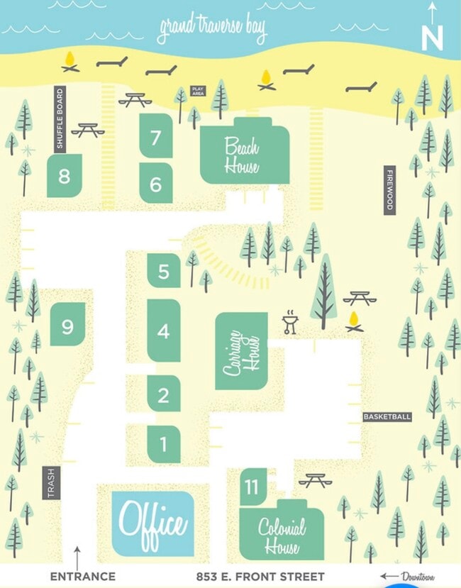 Property map - 853 E Front St Unit Cottage #9