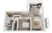 Plan A6 | 1 bedroom, 1 bathroom