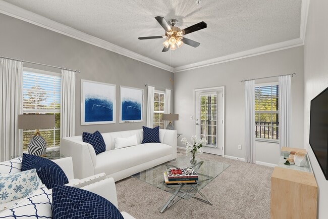 Living Room with Balcony Access - Summer Cove Apartments