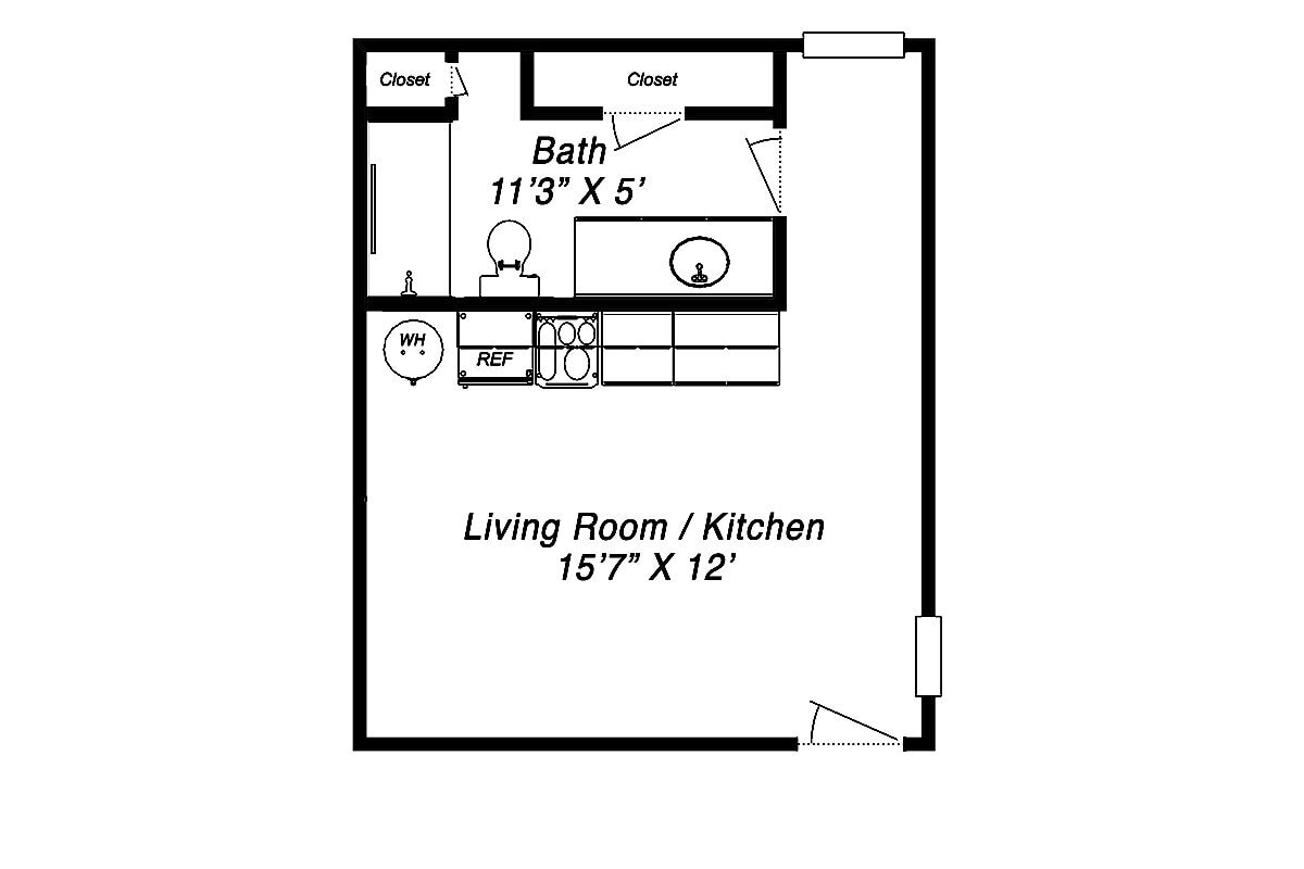 Photo - For Rent: 1 room efficiency apartment Unit E
