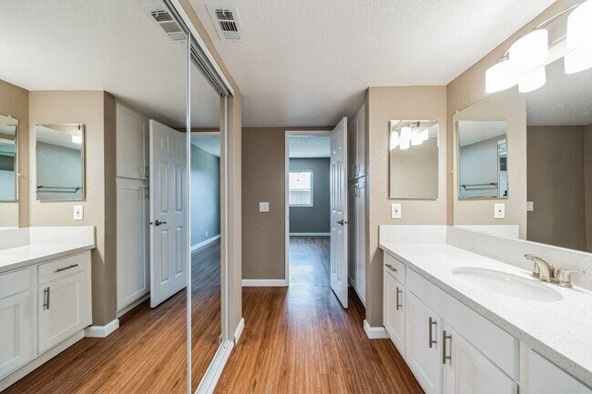 Our Premium Bathroom in a Two Bedroom Two Bath Apartment at Meadow Creek Apartments in San Marcos, CA